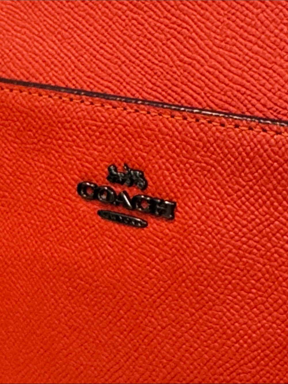 Coach Bag Kitt Orange Rusted Red Leather Crossbody with Patterned Scarf - Picture 15 of 17